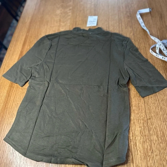 ARTICLES OF SOCIETY NWT olive green mock neck pocket front short sleeve Small - Picture 11 of 11